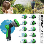 Metal Garden Hose 100Ft Stainless Steel Water Hose Heavy Duty with 10 Way Nozzle-Flexible Lightweight Durable No Kink & Tangle，Strong 3/4’’ Solid Metal Fitting a Stop Valve for Outdoor Yard