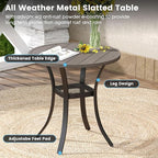 DIFY 3 Pieces Outdoor Patio Bistro Dining Set, 2 Sandshell Textilene Swivel Dining Chairs and 27.6" Grey Wood-Like Small Round Dining Table, Outdoor Table and Chairs