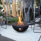 Afterglow TerraFab 28" Round 30,000 Btu Propane Fire Bowl Fire Pit for Outdoor Patio Garden Backyard Decking Decor CSA Certificated, Black