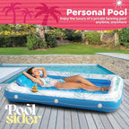 Premium Inflatable Tanning Pool Lounger | Large Inflatable Tanning Bed for Adults - 4 in 1 Multipurpose Suntan Tub | Pool Floats Adults, Inflatable Pool Float | Tanning Float - Sunbathing Pool Raft