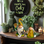 HONGLAND Fall Decor - Fall Decorations for Garden, Metal Gnomes Figurine Yard Art, Luck Shamrock Gnome for Home Outside Lawn Party Yard Patio