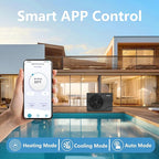 MICOE 35000 BTU Inverter Pool Heater for Above Ground and Inground Pool Up to 24ft/12000 Gallons, Electric Swimming Pool Heat Pump with APP-Scheduled Heating and Cooling, 220-240V
