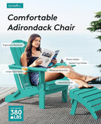 SERWALL Adirondack Chair with Cup Holders - Composite Adirondack Chairs Set of 6 HDPE Outdoor Chairs All Weather Use- Aruba