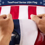 American Flag 8x12 ft Heavy Duty TearProof Series, All Weather High Wind US Flag, Premium Spun Polyester with Embroidered Stars, Sewn Stripes, Brass Grommets for Outdoor Use