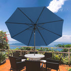 Sundale Outdoor 11 ft Patio Umbrella with Sand Bag Umbrella Base Included, Outdoor Umbrella with Tilt and Crank, Navy