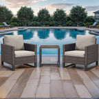 Rilyson Wicker Outdoor Patio Chairs Set of 2-2 Piece Rattan Chairs with Waterproof Wicker,Comfortable Cushions and Sturdy Metal Frame for Outside Porch Deck Backyard(Brown/Grey)