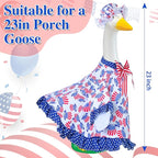 4th of July Goose Outfit Independence Day Clothes for Porch Goose 23" Cement Statue - Outdoor Patio Yard Lawn Decoration