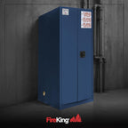 FireKing Blue Flammable Safety Cabinet, Corrosives Flammable Storage Cabinet, 60 Gallon Steel Safety Cabinets with Manual Door for Commercial, Industrial & Home Use, 34" x 34" x 65"