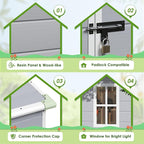 JUMMICO Outdoor Storage Shed, 6 x 4 FT Resin Shed with Floor and Lockable Door, Plastic Garden Tool Outside Sheds for Patio Backyard Lawn