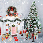 Shappy 39 Pcs Christmas Fairy Door Kit Wooden Elf Fairy Doors Decorations with Accessories Mini Door Tiny Miniature for Christmas Tale DIY Craft Garden Home Party Decoration (Pink)