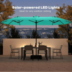 13FT Double Sided Patio Umbrella with LED Lighted
