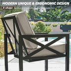 NATURAL EXPRESSIONS Outdoor Patio Furniture 4 Pieces Set, Modern Patio Conversation Sets, Outdoor Sectional Metal Sofa with 5.5 Inch Cushion and Coffee Table,Shale