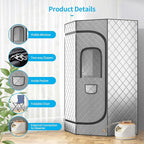 Home Steam Sauna Box, Portable Sauna for Home, Steam Sauna Tnet Full Size Single Person Sauna with 3.0L&1500W Steamer, Remote Control, Foldable Chair & RGB LED Light （Silver）