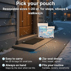 Thawtful Blue Ice & Snow Melt – Snow Melt, Rock Salt, Driveway & Sidewalk Salt for Ice, Blue Granular Rock Salt, Melts to −16°F (−27°C) – Resealable Zip Bag (1 Quart - 2.2 lb.)