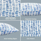LVTXIII Outdoor Pillow Covers ONLY, Square Throw Pillow Covers, Modern Cushion Cases for Sofa Patio Couch Decoration 18 x 18 Inch, Pack of 2, Pebble Blue