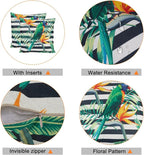 Outdoor Throw Pillows Waterproof Set of 2 Patio Pillows 18×18 Inch Decorative Pillows for Bed, Couch, Sofa and Patio Furniture