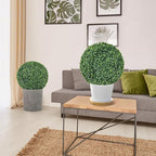 Goplus 2 PCS 16 Inch Artificial Plant Topiary Ball, Round Faux Boxwood Balls Outdoor, Fake Plant Sphere for Front Door, Porch, Backyard, Balcony, Patio, Garden, Wedding and Home Décor