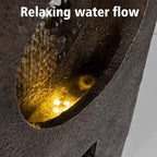 Ferrisland Buddha Waterfall Fountain Indoor & Outdoor, Freestanding Relaxing Water Fountain, Asian Zen Fengshui Patio Garden Backyard Decking Home Decor, Gift Ideas (Gold, 27.6" H)