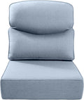 Luxury 24x24x6 Inch Smile Outdoor Cushions - 1 Set Deep Seat Water-Resistant Patio Chair Cushion for Wicker Rattan Wood Metal Furniture Chair Glider Rocker Loveseat Sofa - Baby Blue