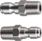 Tool Daily Pressure Washer Coupler, Quick Connect Plug, 1/4 Inch Male NPT Fitting, 5000 PSI, 2-Pack