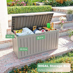 EasyUp 81 Gallon Deck Boxes Waterproof, Outdoor Large Storage Boxes with Lids, Outside Resin Storage Box & Deck Boxes for Patio, Garden Use(Black)