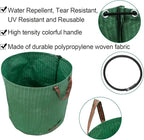 72 Gallons Garden Bag Collapsible Reuseable Heavy Duty Garden Waste Bags for Lawn Yard Leaf Trash Debris Garden bags with Gardening Gloves(3-Pack)