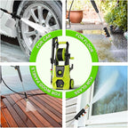 Pressure Washer 5000PSI 3.0GPM Power Washer with 4 Nozzles, Foam Cannon for Cleaning Cars, Driveways, Patios (Green)