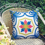 Pyonic Outdoor Pillows Waterproof Throw Pillow Covers Set of 4 Floral Printed and Boho Farmhouse Outdoor Pillow Covers for Patio Funiture Garden 18x18 Inch