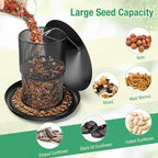 Bird Feeder for Outdoor Hanging, No Mess No Spill - Birdfeeder for Outdoor, Squirrel Proof Bird Feeder w/Catch Tray - Large Capacity All-Metal for Outside Hanging