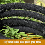 Soaker Hose 50ft for Garden Beds, Solid Brass Interface Irrigation Save 70% Water Heavy Duty Rubber 1/2" Diameter Great for Gardens/Flower Beds