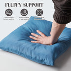 WOLKI Waterproof Outdoor Pillows 22x22 Feather and Down Filled Throw Pillow for Patio Furniture, Outside Decorative Pillow Set of 2 Blue