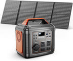 Portable Power Station, 300W 296Wh Generator Quick Charge / 110V AC Outlets/DC Ports and LED Flashlight, panel 60W for Home Outdoor Travel Camping Blackout
