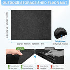 3 mm Thickened Outdoor Storage Shed Mat, 3x4 ft Waterproof Shed Flooring Mat for Patio Furniture Floor Protecting from Wear/Liquid/Dust/Oil, Non-Slip Felt Rubber Rug Pad [Grey]