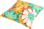 Magpie Fabrics Pack of 2 Outdoor Waterproof Throw Pillow Covers 18 x 18 Inch, Decorative Cushion Sham Pillowcase Shell for Garden Patio Balcony(Embry Red Hibiscus)