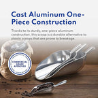 New Star Foodservice 34547 One-Piece Cast Aluminum Round Bottom Bar Ice Flour Utility Scoop, 24 -Ounce, Silver (Hand Wash Only)