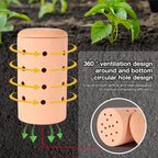 Underground Worm Farm Garden Red Pottery 11Inch vermicomposting Bin for use in Outdoor Gardening with Holes and Lid Outdoor Worm Compost Bin for Garden Beds & Home Use