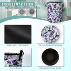 Dragonfly Laundry Basket Foldable With Handles Purple Floral Tote Bag Oxford Cloth Colorful Laundry Hamper Clothes Storage Bucket Toy Organizer For Bathroom/Laundry/Bedroom 18.9" x 16.5 "