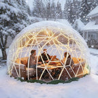 Garden Dome Tent, 15 x 9.5 ft Outdoor Clear Bubble Tent for 2-4 Person, All-Weather Geodesic Dome Greenhouse with Window & Door, PVC Transparent Tent for Patio, Camping, Party (15FT - Green)