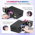 Commander Deck Box for MTG, 6-Deck Modular Card Case with Dice Tray Hold 600+ Double-sleeved Cards, Removable Trading Cards Storage Box with 35PT Magnetic Card Holders for TCG, Multicolour