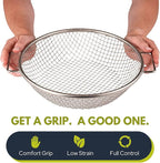 Round Soil Sifter for 5-Gallon Bucket (3/8-inch Mesh), Stainless Steel Garden Sieve with Handles