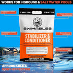 Swimables 8-Pounds Premium Pool Stabilizer & Conditioner, Max Strength Cyanuric Acid for Pools, Spa & Salt Water – Reduces Chlorine Loss, Ideal for Swimming & Hot Tubs