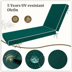 Chaise Lounge Cushions Outdoor Furniture 72 x 21 Inch Olefin Patio Lounge Chair Cushions 4'' Thick Waterproof Outdoor Chaise Cushion Weather Resistant Pool Lounger Cushion (Dark Green)