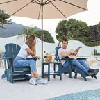SERWALL Folding Adirondack Chair Footrest Set of 2, Adirondack Ottomans Without Assembly, Blue
