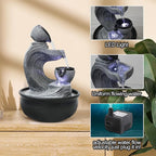 15.7-inch High 4-Tier Indoor Tabletop Water Fountain Polyresin Water Fountains - Resin Crafts - Elegant Design - Tabletop Ornament - Ideal for Desktop Home Office Living Room Gifts