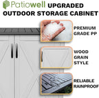 Patiowell 50 Cu.ft Outdoor Storage Cabinet with Lockable Door, Waterproof Horizontal Storage Shed for Tools and Patio Furniture, All-Weather Resin Shed Easy Assemble for Pool or Backyards, White
