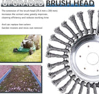 10 Inch Steel Wire Rotary Brush Cutter Trimmer Head Sets Weed Blade Cutter with Adapter Kit Compatible with Stihl, Husqvarna,String Trimmers, Gardening Lawnmower, Moss Grass Rust Removal