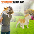 Adorable Standing English Bulldog Puppy Garden Statue, Cute Decorative Resin Figurine for Backyard, Porch, Lawn, Patio for Dog Lovers
