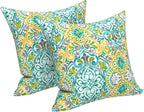 LVTXIII Outdoor Throw Pillow Covers 20 x 20 Inch, Covers ONLY Modern Cute Pattern Decorative Square Toss Pillow Case Pack of 2 for Home Patio Garden Sofa Bed Furniture, Damask Green