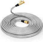 TOOLCY Garden Hose 50FT x 1/2inch, 304 Stainless Steel Garden Hoses, Heavy Duty Metal Water Hoses for Outdoor Flexible, No-Kink & Tangle, Puncture Resistant