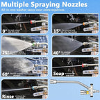 Foam Cannon for Pressure Washer with Dual Purpose Switch Spray Gun, 3000 PSI Pressure Washer Accessories, Foam Cannon Dual Connector with 7 Nozzles, 1/4" Quick Connector for Car Wash Sprayer